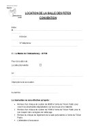 convention LOCATION DE LA SALLE DES FETES