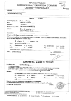 Demande autorisation d’ouvrir un débit temporaire