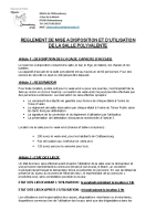 REGLEMENT DE LA SALLE POLYVALENTE